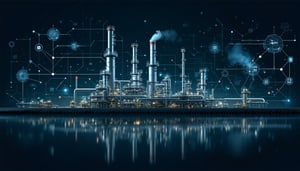 Industrial Chemical site conformed of digital nodes from knowledge graph.
