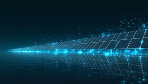 Renewable energy field formed up with data nodes of knowledge graph on a data lake Dark Theme